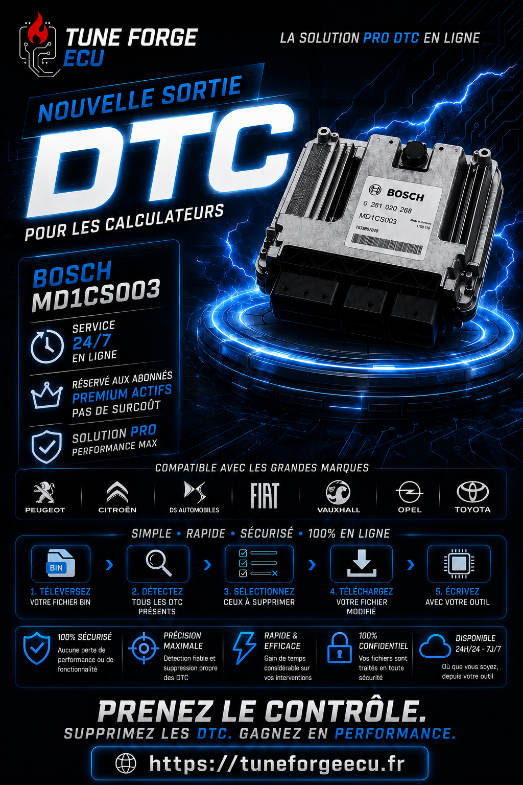 Bosch MD1CS003 DTC TuneForge ECU